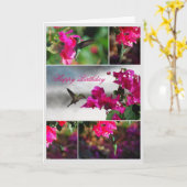 Gelukkige Verjaardag Groen-throated Carib Hummingb Kaart (Gele Bloem)