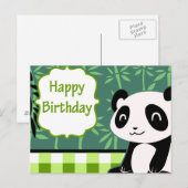 Gelukkige Verjaardag Groene Bamboe Panda Briefkaart (Voorkant / Achterkant)