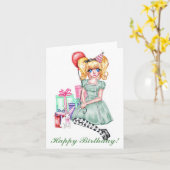 Gelukkige Verjaardag (Groene) Kaart (Gele Bloem)