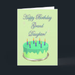 Gelukkige Verjaardag Grootdochter Verjaardag taart Kaart<br><div class="desc">Veel meer design in mijn winkel. Neem contact met me op om een aangepast ontwerp voor u te maken!</div>
