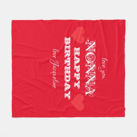 Gelukkige Verjaardag Grootmoeder NONNA Naam Gezell Fleece Deken (Voorkant (Horizontaal))