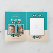 Gelukkige Verjaardag Grootvader foto's turquoise e Kaart (Binnen)