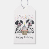 Gelukkige Verjaardag Grote Deen Honden Cupcake Cadeaulabel (Voorkant)