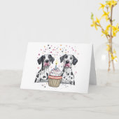 Gelukkige Verjaardag Grote Deen Honden Cupcake Kaart (Gele Bloem)