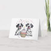 Gelukkige Verjaardag Grote Deen Honden Cupcake Kaart (Voorkant)
