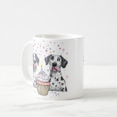 Gelukkige Verjaardag Grote Deen Honden Cupcake Koffiemok (Voorkant links)