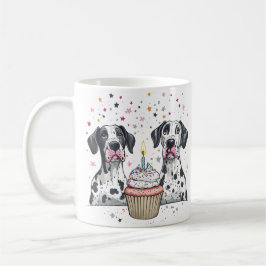 Gelukkige Verjaardag Grote Deen Honden Cupcake Koffiemok