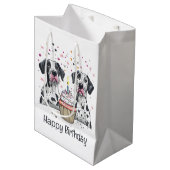Gelukkige Verjaardag Grote Deen Honden Cupcake Medium Cadeauzakje (Voorkant Gekanteld)