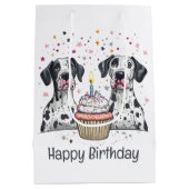 Gelukkige Verjaardag Grote Deen Honden Cupcake Medium Cadeauzakje (Achterkant)