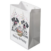 Gelukkige Verjaardag Grote Deen Honden Cupcake Medium Cadeauzakje (Achterkant Gekanteld)