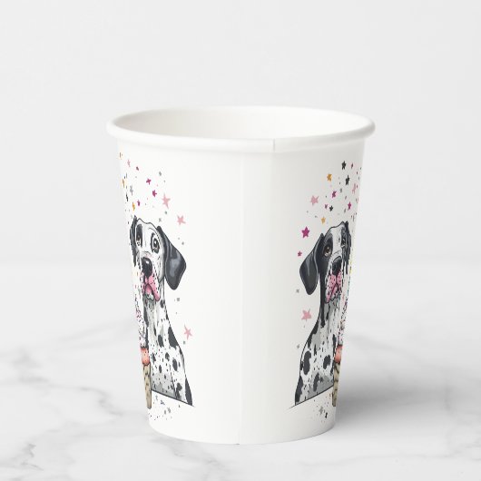 Gelukkige Verjaardag Grote Deen Honden Cupcake Papieren Bekers (Rechts)