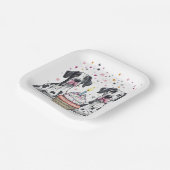 Gelukkige Verjaardag Grote Deen Honden Cupcake Papieren Bordje (Gebogen)