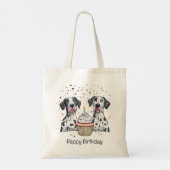 Gelukkige Verjaardag Grote Deen Honden Cupcake Tote Bag (Achterkant)