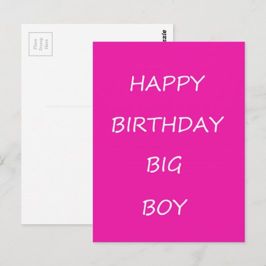 Gelukkige Verjaardag Grote Jongen Briefkaart (Voorkant / Achterkant)