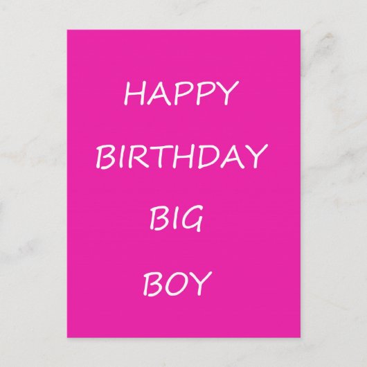 Gelukkige Verjaardag Grote Jongen Briefkaart (Voorkant)
