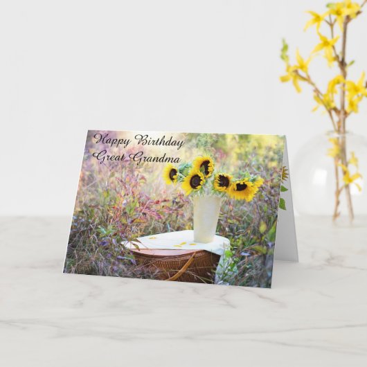 Gelukkige Verjaardag Grote Oma Zonnebloem Kaart (Gele Bloem)