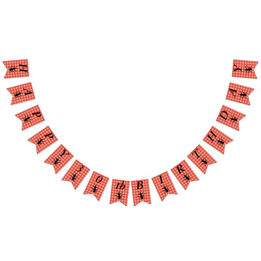 Gelukkige Verjaardag Grote Zwarte Mier Rood Wit Pl Vlaggetjes (Alle)