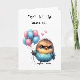 Gelukkige Verjaardag Grumpy Vogel Rimpels en Veren Kaart