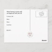 gelukkige verjaardag : halftone wijnfles en glas briefkaart (Achterkant)