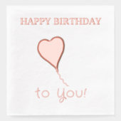 Gelukkige Verjaardag Hartballon Folie Servetten (Voorkant)