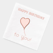 Gelukkige Verjaardag Hartballon Folie Servetten (Links)