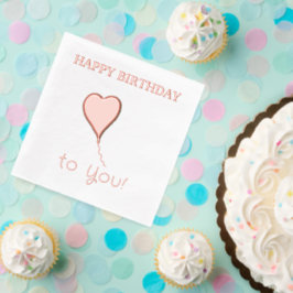 Gelukkige Verjaardag Hartballon Folie Servetten