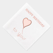 Gelukkige Verjaardag Hartballon Folie Servetten (Rechts)