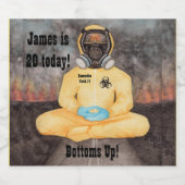 Gelukkige Verjaardag Hazmat Suit Quarantaine COVID Bier Etiket (Enkel label)