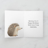 Gelukkige verjaardag Hedgehog Kaart (Binnen)