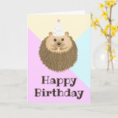 Gelukkige verjaardag Hedgehog Kaart (Gele Bloem)