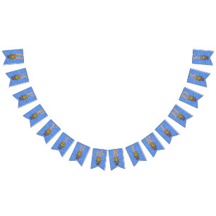 Gelukkige Verjaardag Heldere Neon Gekleurde Uil Bl Vlaggetjes