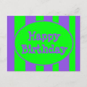 Gelukkige Verjaardag heldere strepen Briefkaart