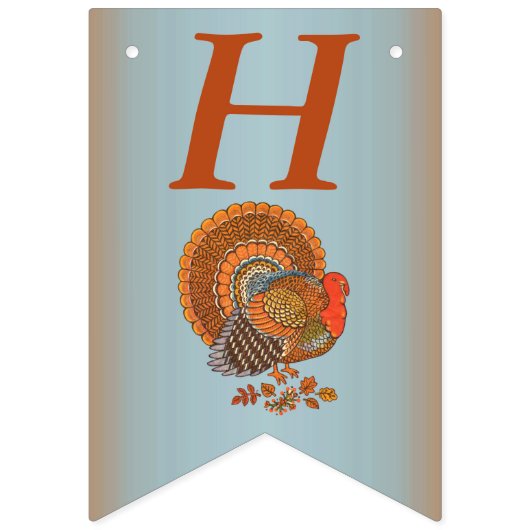 Gelukkige Verjaardag Herfst Kleuren Mannelijk Turk Vlaggetjes (Eerste vlag)