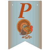 Gelukkige Verjaardag Herfst Kleuren Mannelijk Turk Vlaggetjes (Derde vlag)