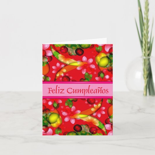 Gelukkige Verjaardag het Spaans met binnen spatie Kaart (Voorkant)