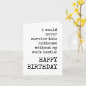 Gelukkige Verjaardag, het Werk Bestie, Medewerker  Kaart (Gele Bloem)