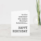 Gelukkige Verjaardag, het Werk Bestie, Medewerker  Kaart (Voorkant)