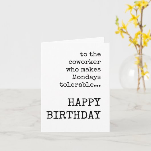 Gelukkige Verjaardag, het Werk Bestie, Medewerker  Kaart (Gele Bloem)