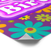 Gelukkige Verjaardag Hippie Bloemen Poster (Hoek)