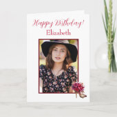 Gelukkige verjaardag hoge hak foto kaart (Voorkant)