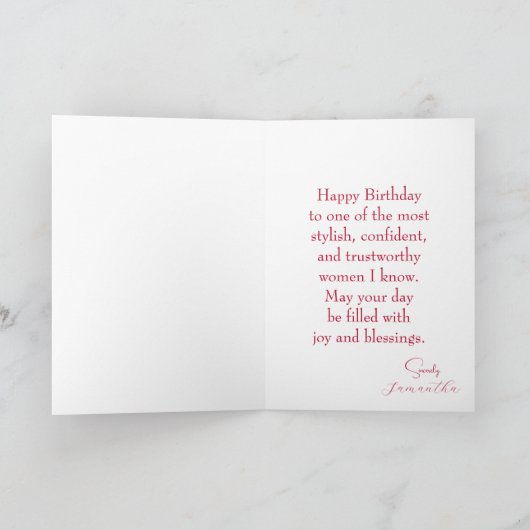 Gelukkige verjaardag hoge hak foto kaart (Binnen)