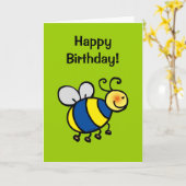 Gelukkige verjaardag (hommel) kaart (Gele Bloem)