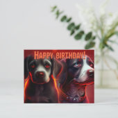 Gelukkige verjaardag!  Hond  Briefkaart (Staand voorkant)