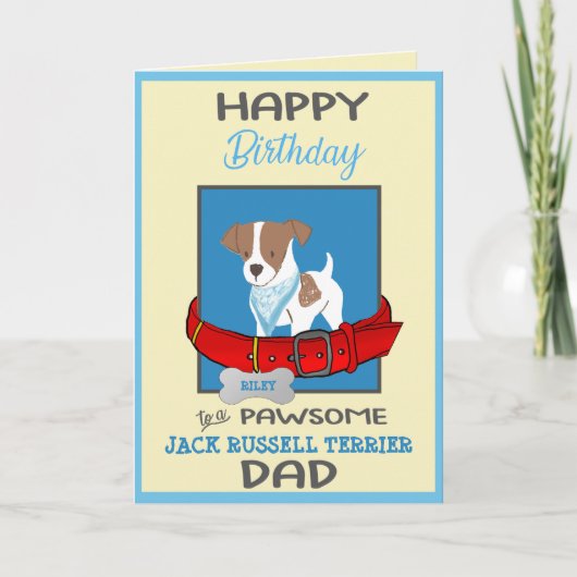 Gelukkige Verjaardag Hond Daddy Jack Russell Terri Kaart (Voorkant)