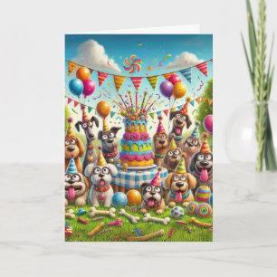 Gelukkige Verjaardag Hond Feest Kaart