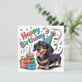 Gelukkige verjaardag hond kaart (Staand voorkant)