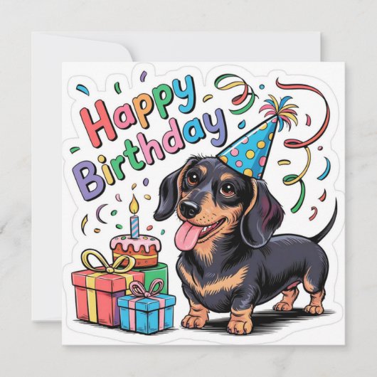 Gelukkige verjaardag hond kaart (Voorkant)