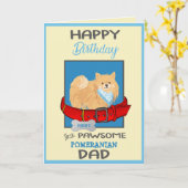 Gelukkige verjaardag hond papa van uw Pommerse hon Kaart (Gele Bloem)