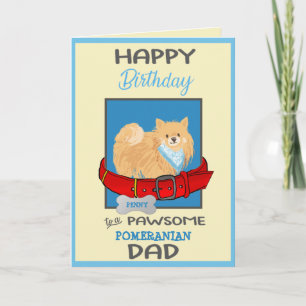 Gelukkige verjaardag hond papa van uw Pommerse hon Kaart
