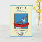 Gelukkige Verjaardag Hond Papa van Uw Teckel Hond Kaart (Gele Bloem)